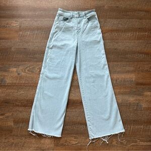 Forever 21 Flare Wide Leg Jeans in Blue and White